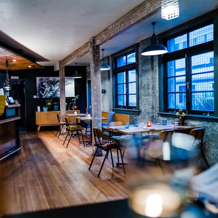 An image of the downstairs function space at Blue Cafe Launceston